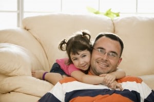 Picture of daughter hugging father