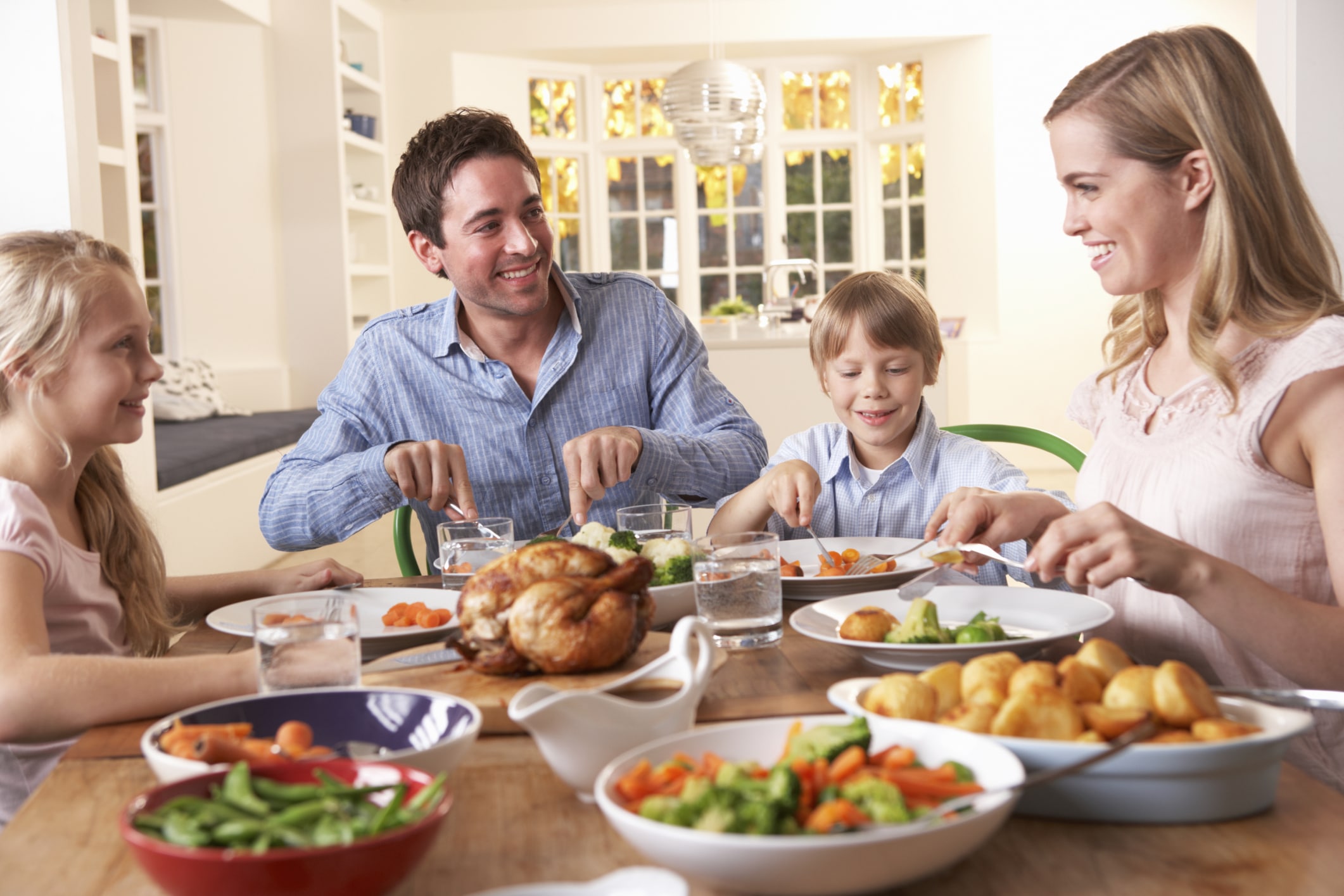 Picture of family having dinner