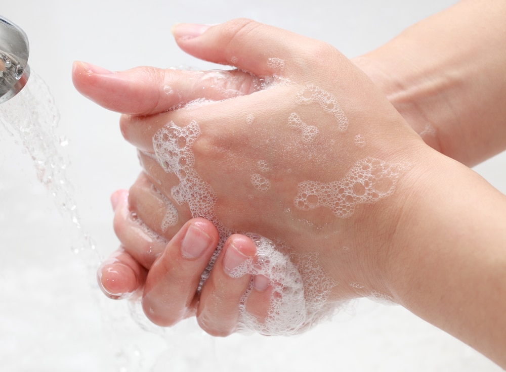 Picture of soapy hands washing