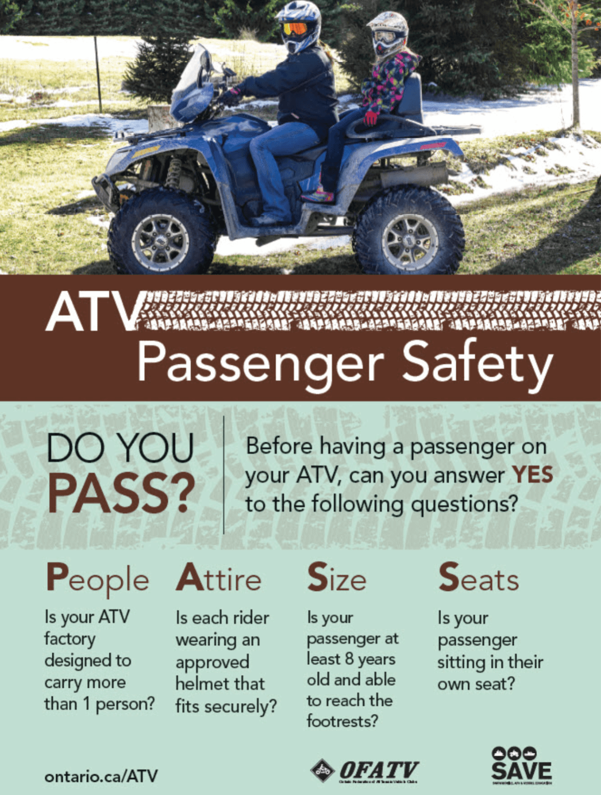 ATV Passenger Safety Poster