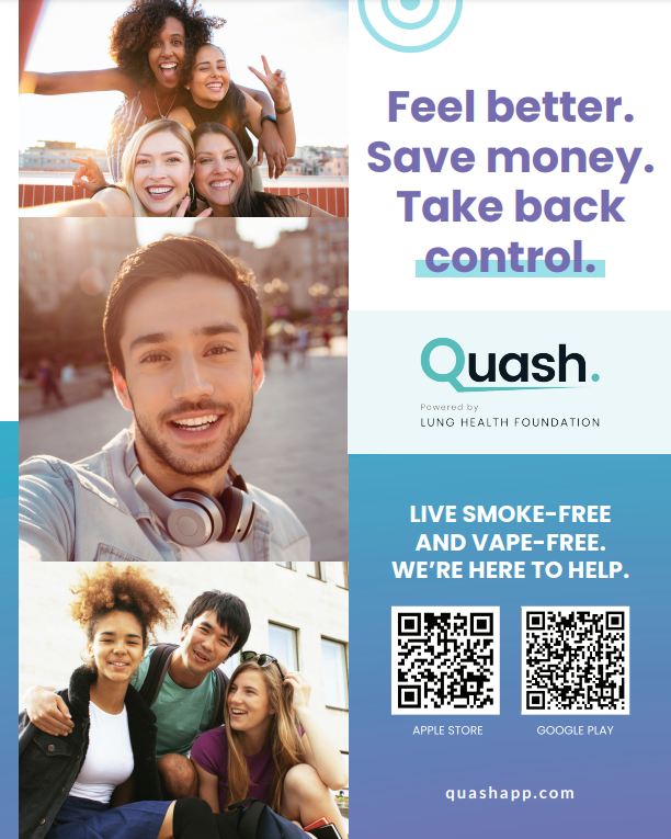 Quash App for smoking and vaping cessation