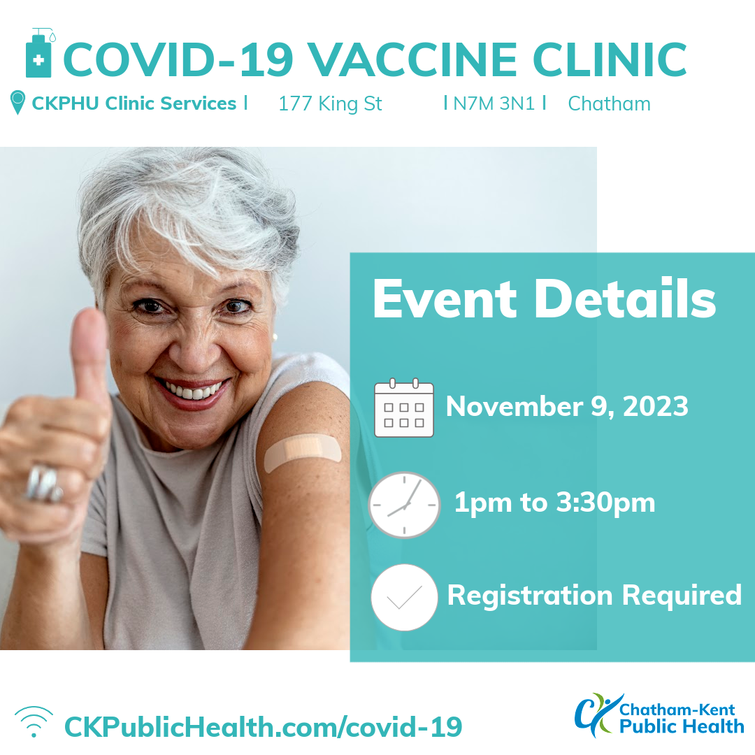covid-19 vaccination clinic November 9 from 1 to 330pm. Wish centre